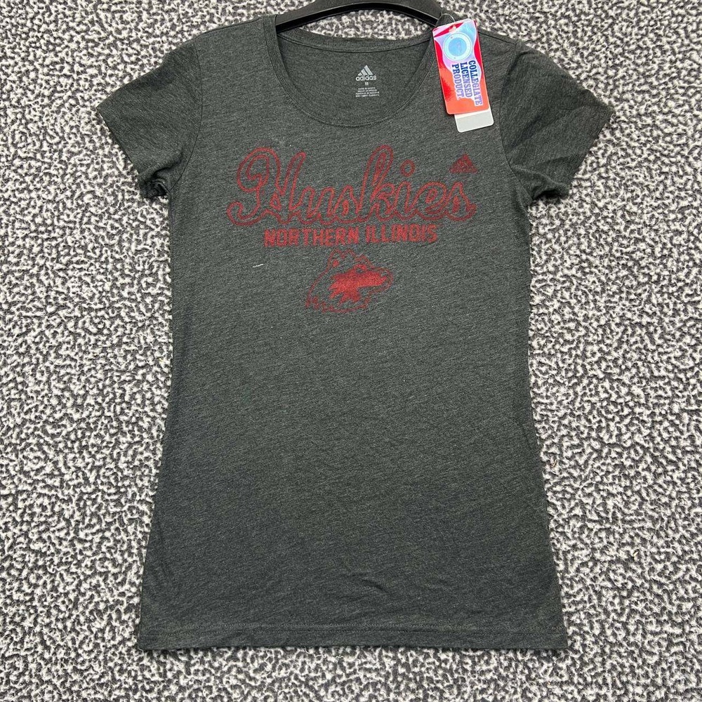 Northern Illinois Huskies Shirt Women Medium Adidas Short Sleeve Crew Neck New M